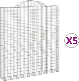 vidaXL - Schanskorven - 5 - st - gewelfd - 200x30x220/240 - cm - ijzer