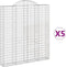 vidaXL - Schanskorven - 5 - st - gewelfd - 200x30x220/240 - cm - ijzer