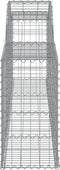 vidaXL - Schanskorven - 5 - st - gewelfd - 300x30x60/80 - cm - gegalvaniseerd - ijzer