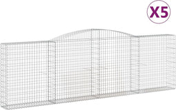vidaXL - Schanskorven - 5 - st - gewelfd - 400x30x120/140 - cm - ijzer