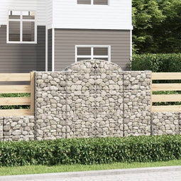 vidaXL - Schanskorven - 6 - st - gewelfd - 200x30x140/160 - cm - ijzer