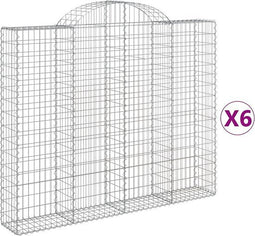 vidaXL - Schanskorven - 6 - st - gewelfd - 200x30x160/180 - cm - ijzer