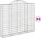 vidaXL - Schanskorven - 6 - st - gewelfd - 200x30x160/180 - cm - ijzer