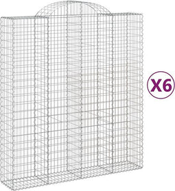 vidaXL - Schanskorven - 6 - st - gewelfd - 200x50x220/240 - cm - ijzer