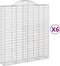 vidaXL - Schanskorven - 6 - st - gewelfd - 200x50x220/240 - cm - ijzer