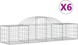 vidaXL - Schanskorven - 6 - st - gewelfd - 200x50x40/60 - cmgegalvaniseerd - ijzer