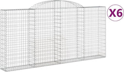 vidaXL - Schanskorven - 6 - st - gewelfd - 300x30x140/160 - cm - ijzer