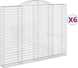 vidaXL - Schanskorven - 6 - st - gewelfd - 300x30x220/240 - cm - ijzer