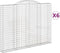 vidaXL - Schanskorven - 6 - st - gewelfd - 300x30x220/240 - cm - ijzer
