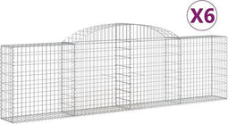 vidaXL - Schanskorven - 6 - st - gewelfd - 300x30x80/100 - cm - gegalvaniseerd - ijzer