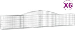 vidaXL - Schanskorven - 6 - st - gewelfd - 400x30x60/80 - cm - ijzer