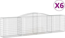 vidaXL - Schanskorven - 6 - st - gewelfd - 400x50x100/120 - cm - ijzer