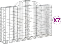 vidaXL - Schanskorven - 7 - st - gewelfd - 200x30x120/140 - cm - ijzer