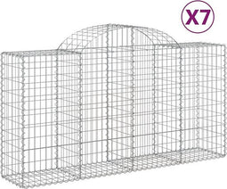 vidaXL - Schanskorven - 7 - st - gewelfd - 200x50x100/120 - cm - ijzer