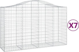 vidaXL - Schanskorven - 7 - st - gewelfd - 200x50x120/140 - cm - ijzer