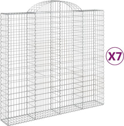 vidaXL - Schanskorven - 7 - st - gewelfd - 200x50x180/200 - cm - ijzer