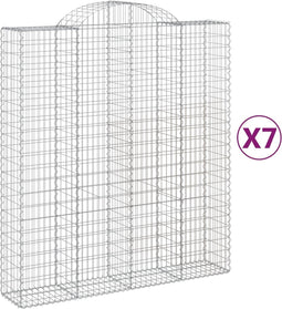 vidaXL - Schanskorven - 7 - st - gewelfd - 200x50x220/240 - cm - ijzer