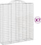 vidaXL - Schanskorven - 7 - st - gewelfd - 200x50x220/240 - cm - ijzer