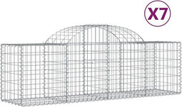 vidaXL - Schanskorven - 7 - st - gewelfd - 200x50x60/80 - cm - gegalvaniseerd - ijzer