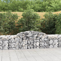 vidaXL - Schanskorven - 7 - st - gewelfd - 300x50x60/80 - cm - gegalvaniseerd - ijzer