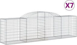 vidaXL - Schanskorven - 7 - st - gewelfd - 300x50x80/100 - cm - gegalvaniseerd - ijzer