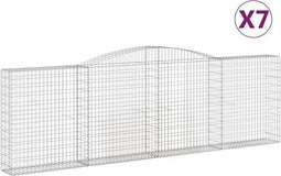 vidaXL - Schanskorven - 7 - st - gewelfd - 400x30x120/140 - cm - ijzer