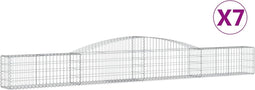 vidaXL - Schanskorven - 7 - st - gewelfd - 400x30x40/60 - cm - ijzer