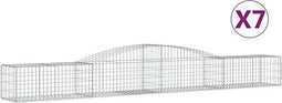 vidaXL - Schanskorven - 7 - st - gewelfd - 400x50x40/60 - cm - ijzer