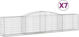 vidaXL - Schanskorven - 7 - st - gewelfd - 400x50x80/100 - cm - gegalvaniseerd - ijzer