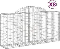vidaXL - Schanskorven - 8 - st - gewelfd - 200x50x100/120 - cm - ijzer