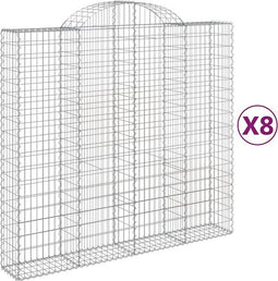 vidaXL - Schanskorven - 8 - st - gewelfd - 200x50x180/200 - cm - ijzer