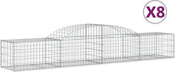 vidaXL - Schanskorven - 8 - st - gewelfd - 300x50x40/60 - cm - gegalvaniseerd - ijzer