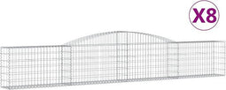 vidaXL - Schanskorven - 8 - st - gewelfd - 400x30x60/80 - cm - ijzer
