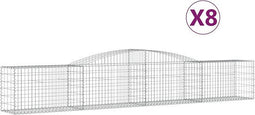 vidaXL - Schanskorven - 8 - st - gewelfd - 400x50x60/80 - cm - gegalvaniseerd - ijzer
