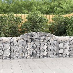 vidaXL - Schanskorven - 9 - st - gewelfd - 300x50x80/100 - cm - gegalvaniseerd - ijzer