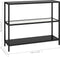 vidaXL - Schap - 100x36x90 - cm - gehard - glas - transparant - en - zwart