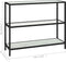 vidaXL - Schap - 100x36x90 - cm - gehard - glas - transparant - en - witmarmerkleurig