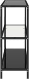 vidaXL - Schap - 100x36x90 - cm - gehard - glas - transparant - en - zwart