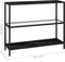vidaXL - Schap - 100x36x90 - cm - gehard - glas - transparant - zwartmarmerkleurig