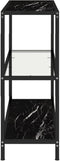 vidaXL - Schap - 100x36x90 - cm - gehard - glas - transparant - zwartmarmerkleurig