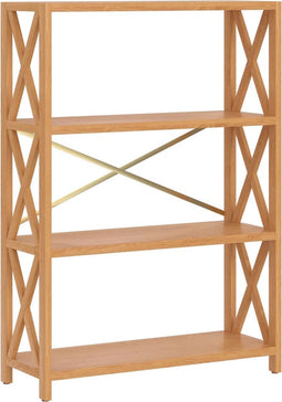 vidaXL - Schap - 4-laags - 80x30x112 - cm - massief - eikenhout