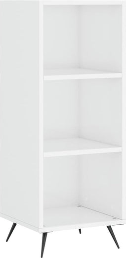 vidaXL - Schappenkast - 34,5x32,5x90 - cm - bewerkt - hout - hoogglans - wit
