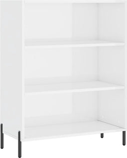 vidaXL - Schappenkast - 69,5x32,5x90 - cm - bewerkt - hout - hoogglans - wit