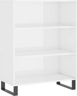 vidaXL - Schappenkast - 69,5x32,5x90 - cm - bewerkt - hout - hoogglans - wit
