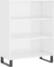 vidaXL - Schappenkast - 69,5x32,5x90 - cm - bewerkt - hout - hoogglans - wit