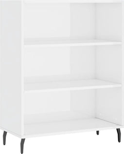 vidaXL - Schappenkast - 69,5x32,5x90 - cm - bewerkt - hout - hoogglans - wit