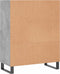 vidaXL - Schappenkast - 69,5x32,5x90 - cm - bewerkt - hout - betongrijs