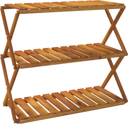 vidaXL - Schappenkast - inklapbaar - 3-laags - 70x31x63 - cm - acaciahout - bruin
