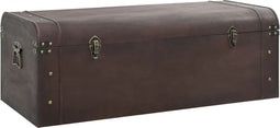 vidaXL - Schatkist - met - sloten - 110x50x39,5 - cm - multiplex - donkerbruin