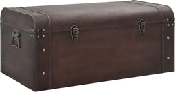 vidaXL - Schatkist - met - sloten - 79,5x39,5x39,5 - cm - multiplex - donkerbruin